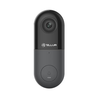 Campainha com Vídeo TELLUR Wifi 1080P Pir com Fio - Preta - 1