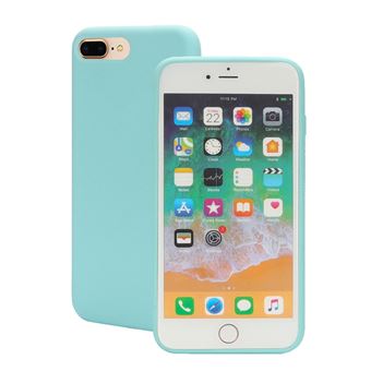 Capa Magunivers silicone borda enrolada ciano para Apple iPhone 8 Plus/7 Plus
