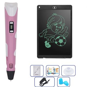 Pack Arzopa® Caneta de Impressão 3D + 100 Metros + 20 Cores PLA + Lápis Esferográfica + Tablet para Desenhar - Rosa - 1