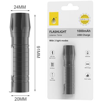 Lanterna ONE PLUS NR9175 | 1000mAh - Preto - 1