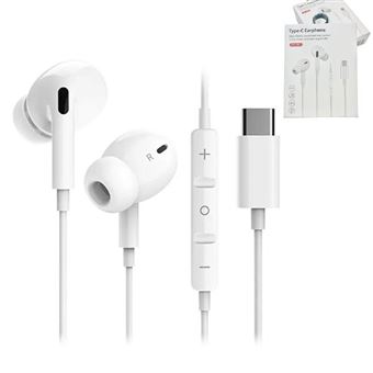 Auriculares Phonecare Earphones Type-C Headset para TCL - Branco - 1