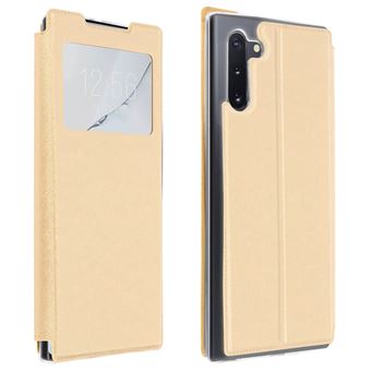 Capa de Proteção Avizar para Galaxy Note 10 Folio | Janela | Suporte Vídeo - Dourado