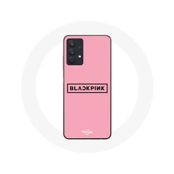 Capa Maniacase para Samsung Galaxy A32 5G do grupo de K-pop Blackpink, com o logo em Fundo rosa - 1
