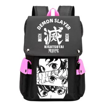 Mochila Infantil Good Deal Demon Slayer 07 | 34 x 21 x 48 cm - Preto/Rosa - 1