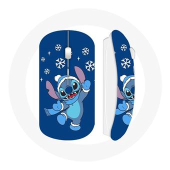 Rato Wireless Maniacase Stitch Neve Natal Azul - 1