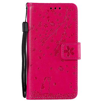 Capa Magunivers PU Flor Rosa para Huawei Y7 2019