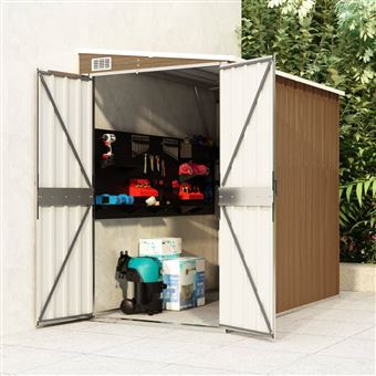 Abrigo Suspenso para Jardim vidaXL | 118x194x178 cm | Aço Galvanizado Castanho - 1