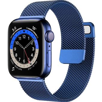 Bracelete malha em aço milanesa Antiimpacto para Apple Watch Series 9 45mm | Azul - 1