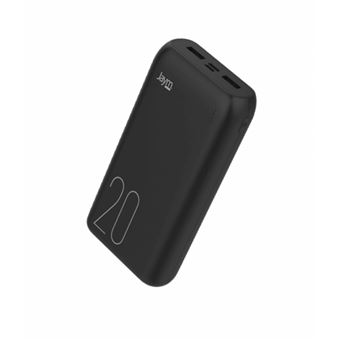 Powerbank Compacto Jaym | 20000 mAh | 2 USB-A | USB-C | Micro USB | Preta - 1