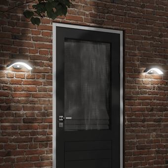 Candeeiros de parede LED exterior com sensor vidaXL | 2 peças | alumínio preto - 1