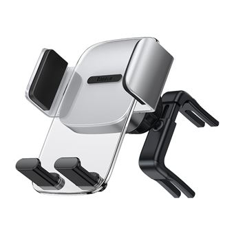 Suporte de Telemóvel para Carro BASEUS SUYK000212 para saída de Ar Redondo - Prata - 1