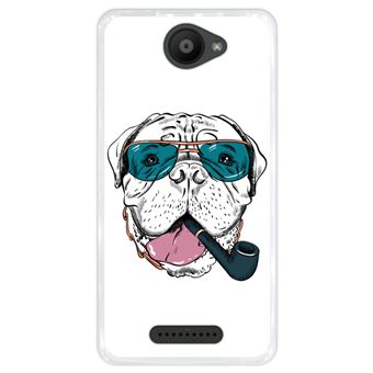 Capa Hapdey para Bq Aquaris U - U Lite Design Cão Bullmastiff Hipster em Silicone Flexível e TPU - 1
