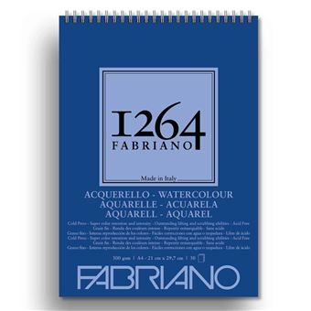 Bloco de Desenho Fabriano 1264 Aguarela Espiral A4 | 300G | 30 Folhas | F19100649 - 1