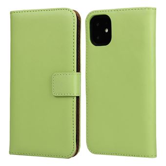 Capa de Couro Genuíno Magunivers com Apoio Verde para Apple iPhone 11 6.1 Inch - 1