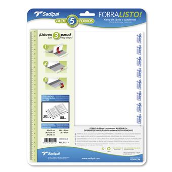 Paq/5 forro libros ajustable 30x50,5cm forralisto pp - 1