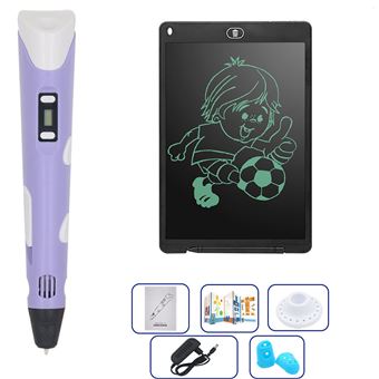 Pack Arzopa® Caneta de Impressão 3D + 100 Metros + 20 Cores PLA + Lápis Esferográfica + Tablet para Desenhar - Roxo - 1