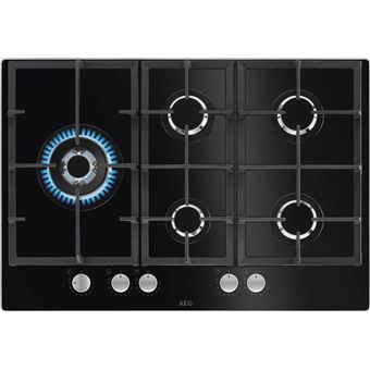 Placa a Gás AEG Placa de gás HKB75820NB de 5 zonas e 75 cm | 74 cm | 5 Zonas | Preto - 1
