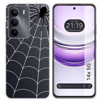 Capa de Silicone Transparente Tumundosmartphone para Realme 14x 5G | Spider Design Desenhos - 1