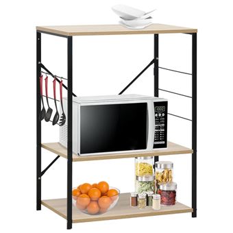 Armário para micro-ondas vidaXL | derivados de madeira preto/carvalho - 1