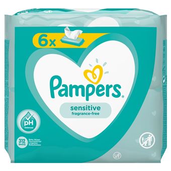Toalhetes para Bebé Pampers Sensitive 81687204 | Turquesa, Branco - 1