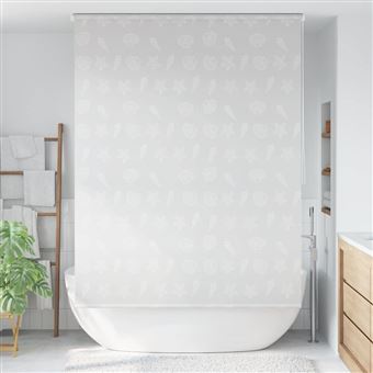 Estore de rolo para o duche vidaXL | 140x240 cm | estrelas-do-mar - 1