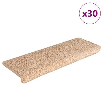 Tapetes de escada vidaXL | 30 Peças | 65x21x4 cm | dourados com borda retangular - 1