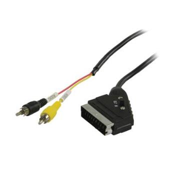 Adaptador de Cabo de Vídeo Valueline SCART/3x RCA, 1m | Preto - 1
