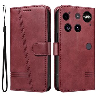 Capa FOXDOCK para Nothing Phone 3 | Fecho Magnético | Compartimentos para Cartões e Suporte | Pele PU | À Prova de Choque | Vermelho - 1