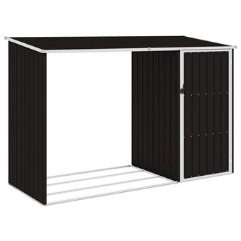 Abrigo de Lenha para Jardim vidaXL 245x98x159cm aço galvanizado castanho - 1
