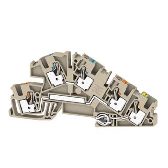 Bloco de Terminais Weidmüller AITB 4 BB N-L-PE | Bege, Laranja - 1