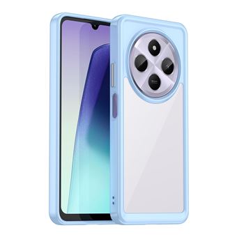 Capa FOXDOCK para Xiaomi Redmi 14C/POCO C75 | Proteção Anti-Impressão Digital | Bordos Elevados | Azul-celeste - 1