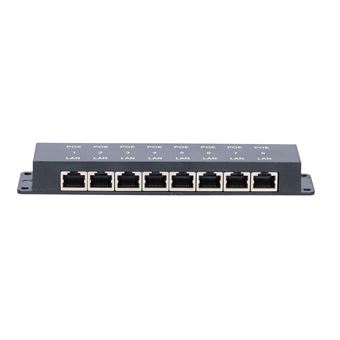 Adaptador Poe Extralink PoE Injector 8 Portowy 8x 100Mb/s RJ45 | Preto - 1