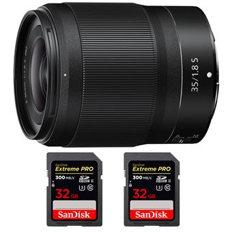 Objetiva Nikon Z 35mm f/1.8 S + 2 SanDisk 32GB UHS-II 300 MB/s + PDF 15 técnicas para melhorar as suas fotografias - 1