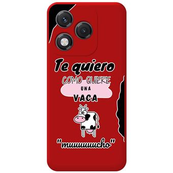 Capa Tumundosmartphone de silicone líquido vermelha para Honor 400 Lite 5G | desenho de vaca - 1