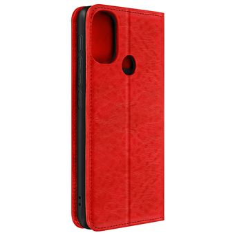 Capa Fólio Avizar Para Motorola Moto E20 Com Função Carteira Vermelho - 1
