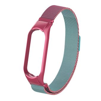 Bracelete de Aço Inoxidável HSMY Durável para Xiaomi Mi Band 4/ 3 - Rosa&Azul - 1