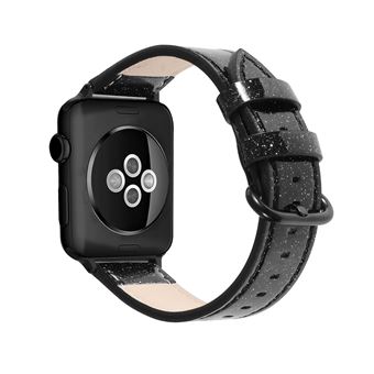 Bracelete de Couro HSMY Brilhante para Apple Watch Series 6/ SE/ 5/ 4 | 40 mm - Preto - 1