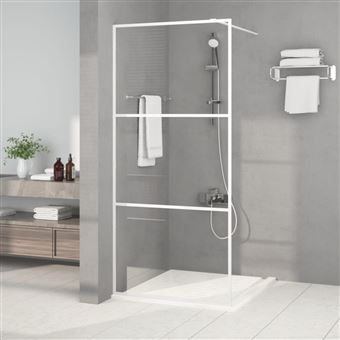 Divisória de Chuveiro vidaXL | 90x195 cm | vidro transparente ESG branco - 1
