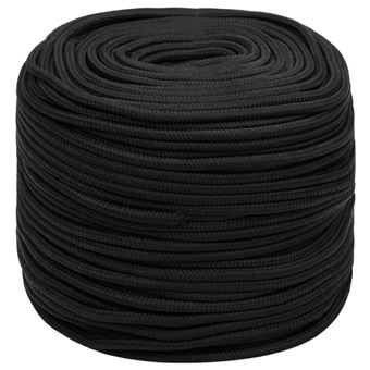 Corda de barco vidaXL | 10 mm 100 m polipropileno preto completo - 1