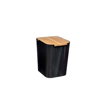 Balde Lixo com Tampa Home Kool Home | Bambu - Preto - 1