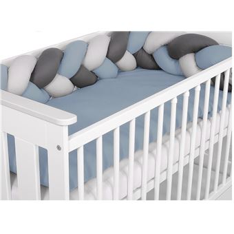 Conjunto roupa de cama para berço PRIMEIRO NINHO DAMORE | kit 3 elementos trança | 180cm | Azul - 1