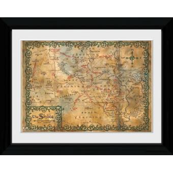 Poster Emoldurado The Hobbit Map 40 x 30 cm