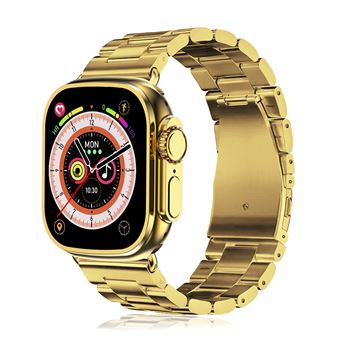 Smartwatch DAM C9 Ultra Max | Multidesportos | Chamadas Bluetooth | Monitores de Frequência Cardíaca |Oxigénio no sangue | Pressão | Pulseira dupla | 4,9x1,2x4,4 cm - Ouro - 1