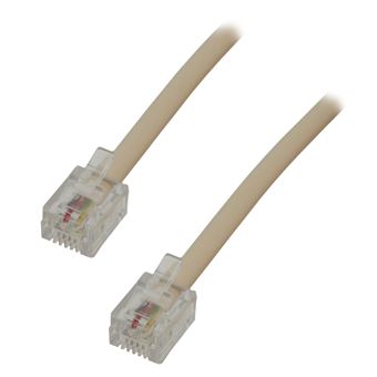 Cabo Telefónico MCL Cable Modem RJ11 6P/4C 2m | Marfim - 1