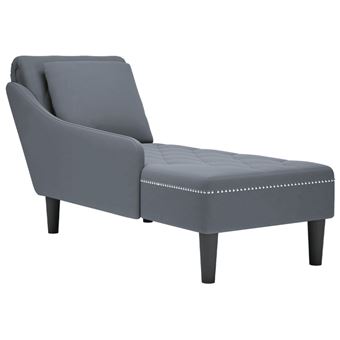 Chaise lounge com almofada/apoio de braços vidaXL | direito veludo - 1