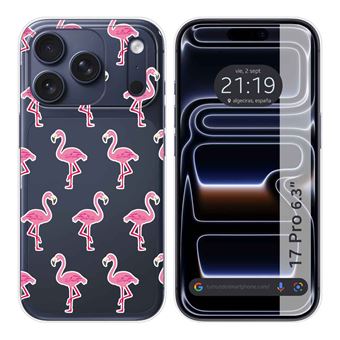Capa Tumundosmartphone de Silicone Transparente para iPhone 17 Pro (6.3) | Desenhos de design de flamingo - 1