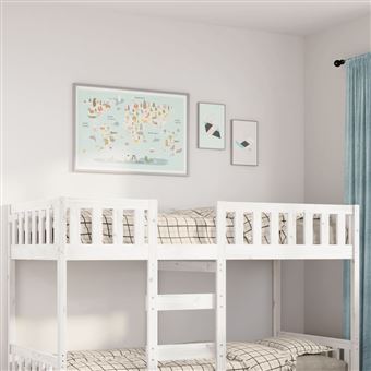 Cama de criança sem colchão vidaXL | 90x190 cm | pinho maciço branco - 1
