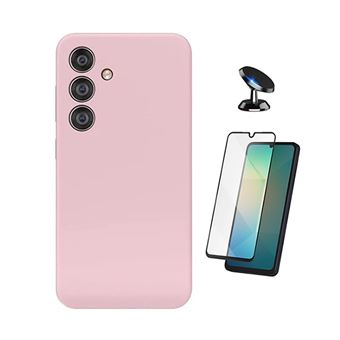 Kit Vidro Temperado + Capa Silicone Líquido + Suporte Magnético PHONECARE para Samsung Galaxy A17 4G | Rosa - 1