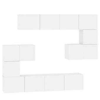 Móvel para TV de montagem na Parede vidaXL | Madeira Processada | branco - 1