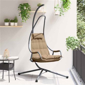 Cadeira suspensa tipo ovo vidaXL | Cinzento-acastanhado - 1